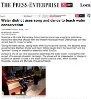 The Press Enterprise - Water District uses song and dance to teach water conservation, March 5, 2010