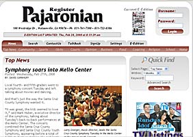Symphony, The Pajaronian Registrar, February 28, 2008.